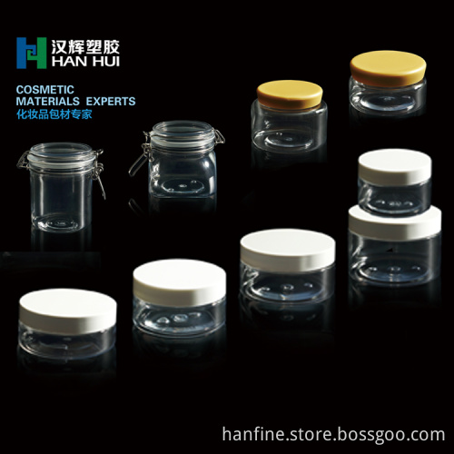 Factory sale high quality PET round cosmetic plastic jar with lid
